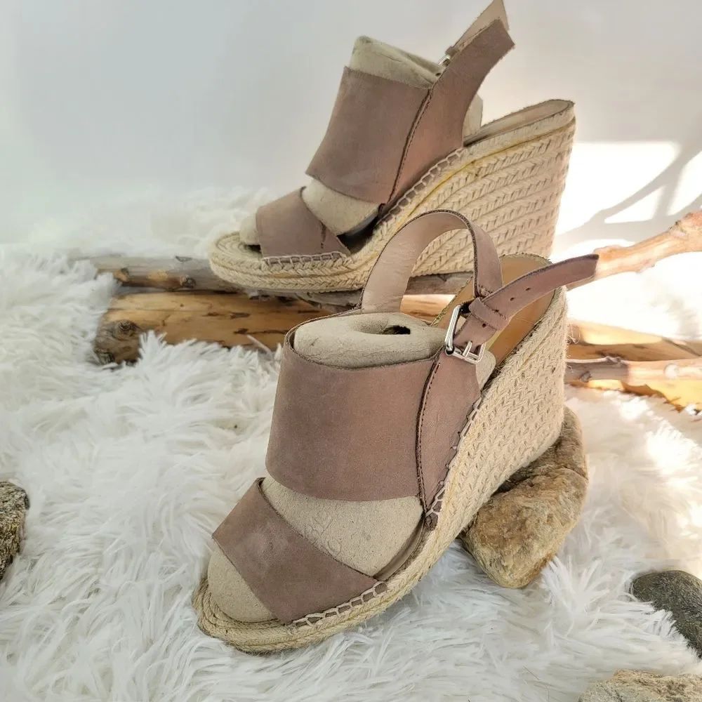 Dolce vita taupe wedge espadrilles